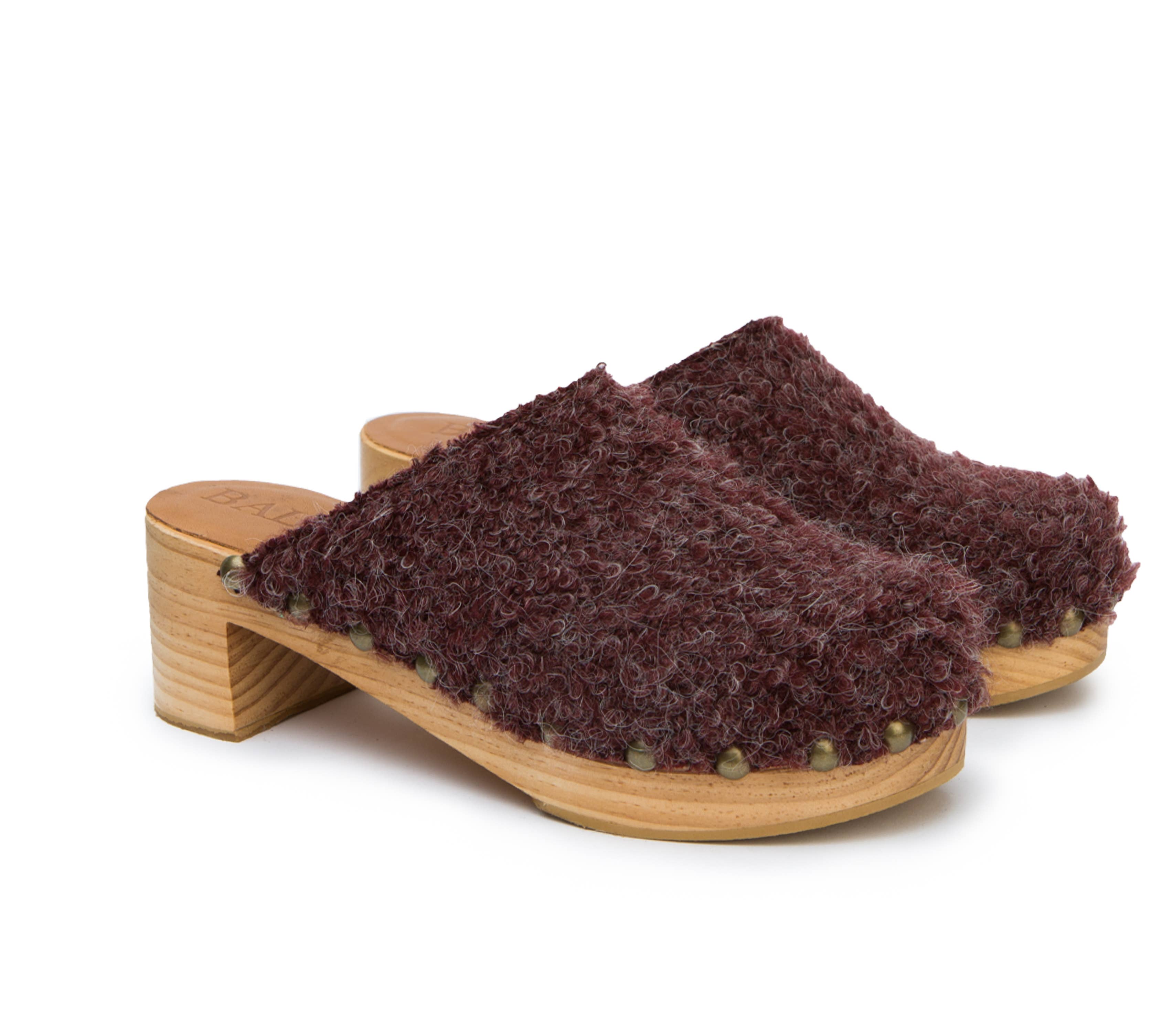 FW- WHITNEY, burgundy fabric clog for wholesale on Faire1