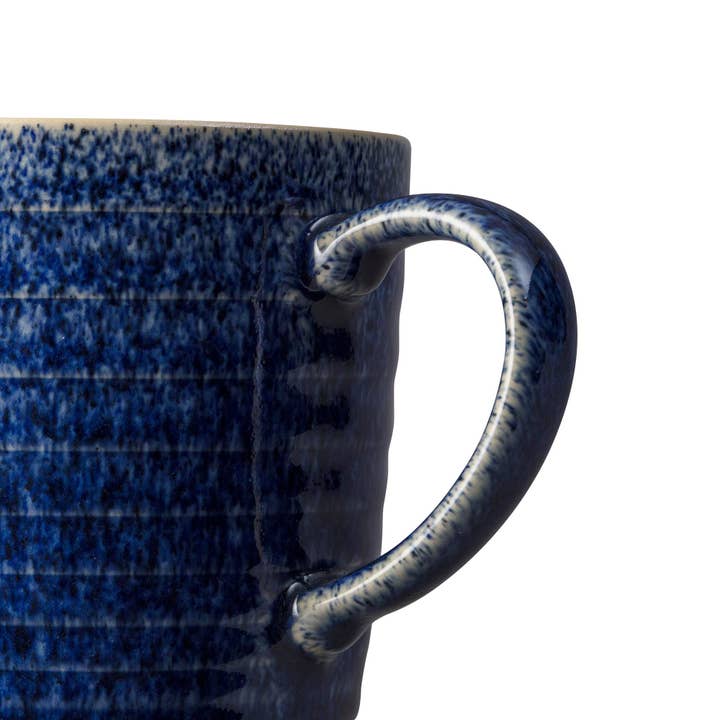 Denby - Wholesale Coffee Mug - Studio Blue Cobalt and Pebble Ridged Coffee Mug