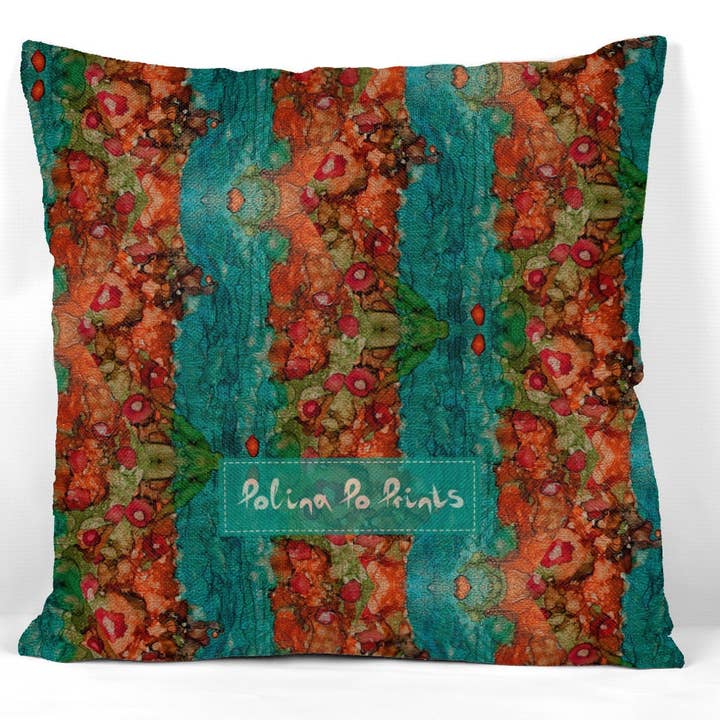 Taie d'oreiller art psychédélique bohème trippy pour la vente par Polina Po Prints