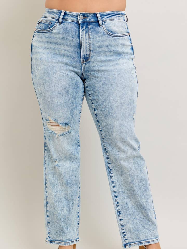 HW Mineral Wash Destroy 90's Straight - PLUS for wholesale by Judy Blue Jeans