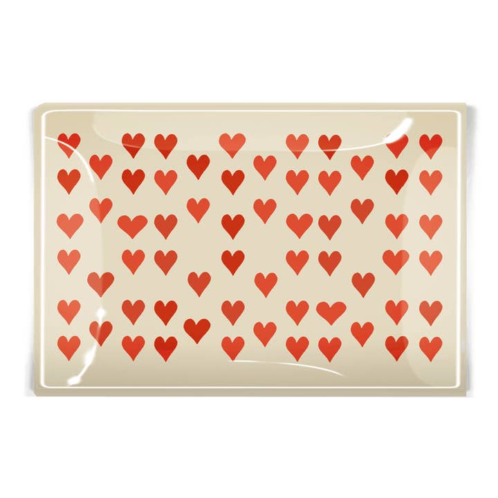 Ben's Garden - Wholesale Decorative Tray - I Love You With A Thousand Hearts Decoupage Glass Tray