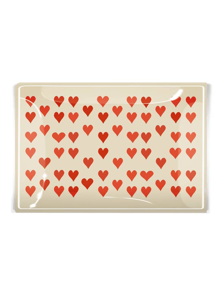I Love You With A Thousand Hearts Decoupage Glass Tray for wholesale by Ben's Garden