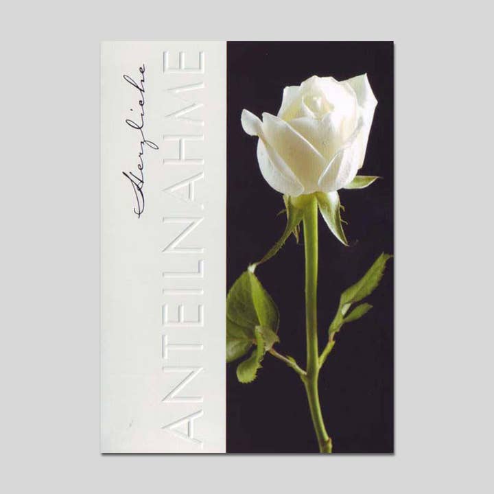 White Rose Mourning Card for wholesale by Michel-Verlag GmbH