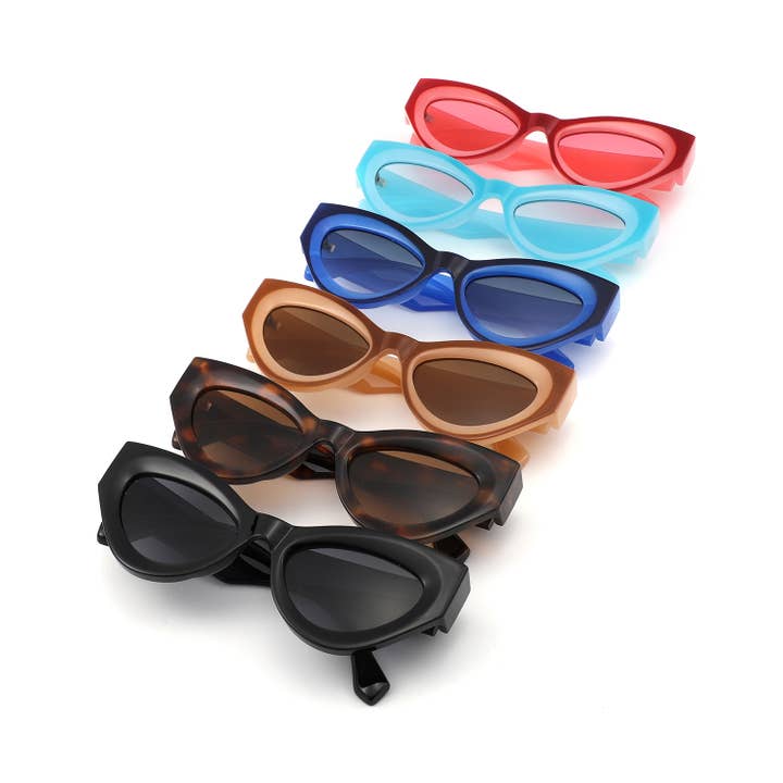 Gafas de sol de moda para mujer con montura gruesa retro y forma de ojo de gato para venta al por mayor de Cramilo Eyewear