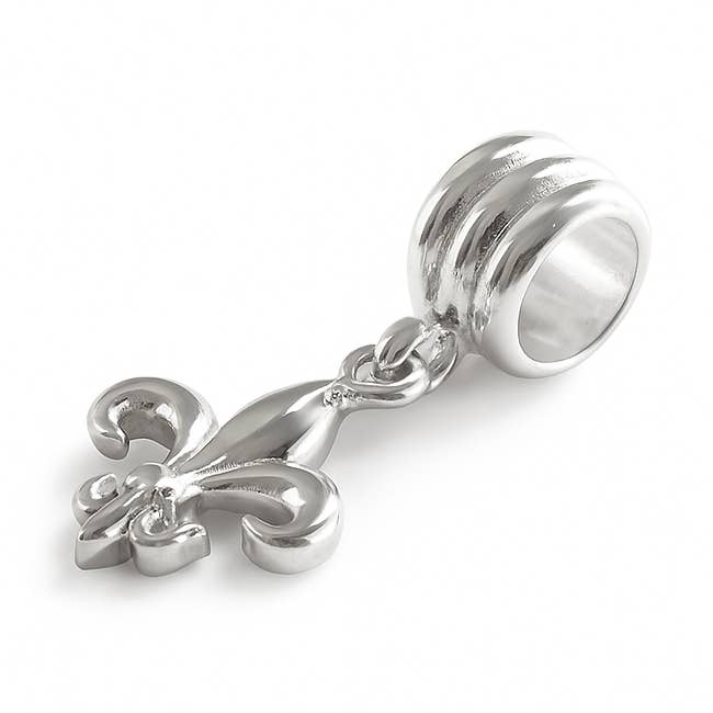 Charm/Berlock Fleur de Lys Sølv Rhodineret 925 for engroshandel hos TALISMAN JEWELLERY (D&Fidanverdi, S.L.)