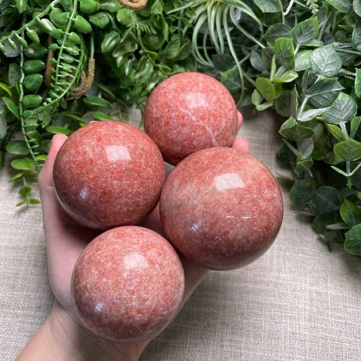 Copper Ashes - Wholesale Spiritual Stone/Crystal - Pink Porkstone Sphere