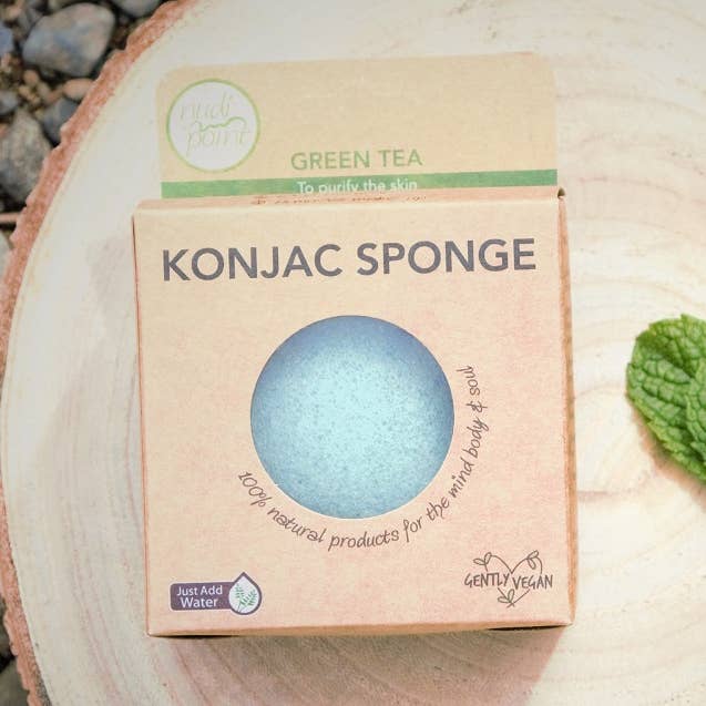 Konjac Facial Sponge - GREEN TEA for wholesale by Nudi Point