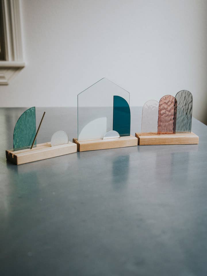 Modern Stained Glass Nativity Set© - Polished Edge Glass for wholesale by Szklo Glass