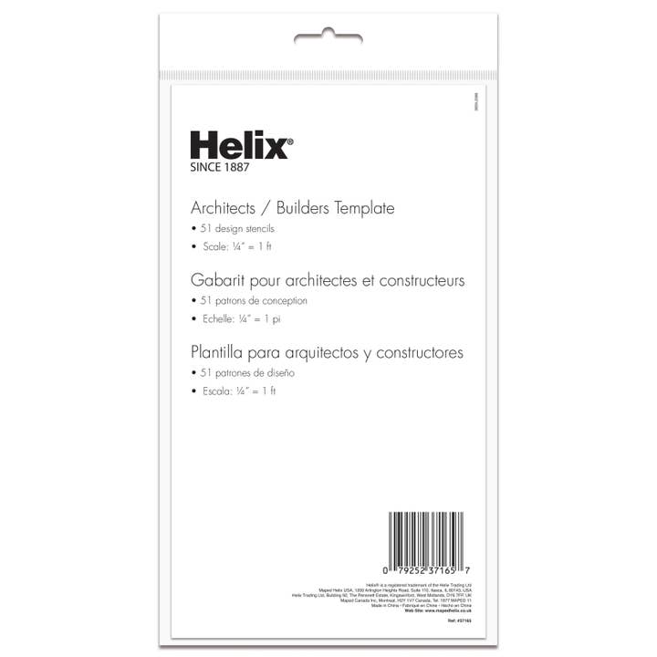 Maped Helix USA - Wholesale Sketchbook/Sketchpad - Architect & Builders Plastic Drawing Template