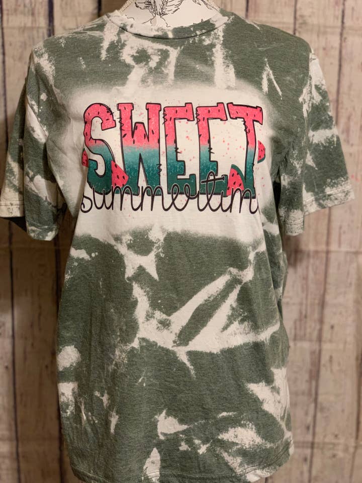 Sweet Summertime Bleached Tee for wholesale by Ms Bleached Tees N More
