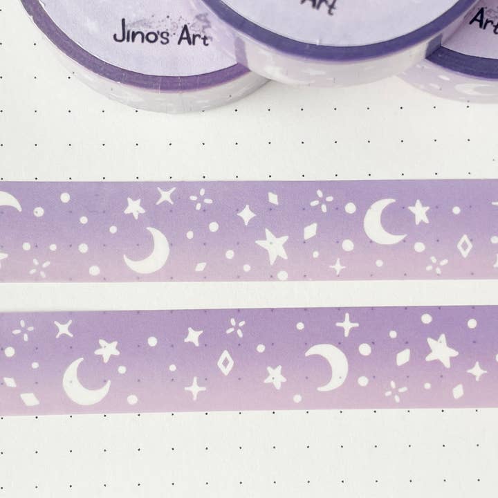 Jino's Art - Wholesale Washi Tape - Purple Starry sky washi tape - Stationary tape - 15mm x 10m4