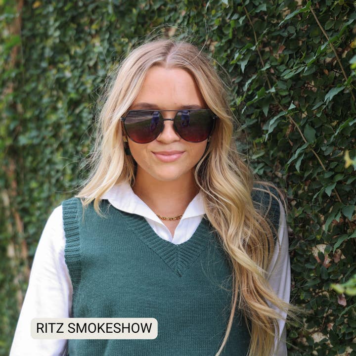 Ritz - Unisex Polarized Large Hair Friendly Aviator for wholesale by DAX Eyewear