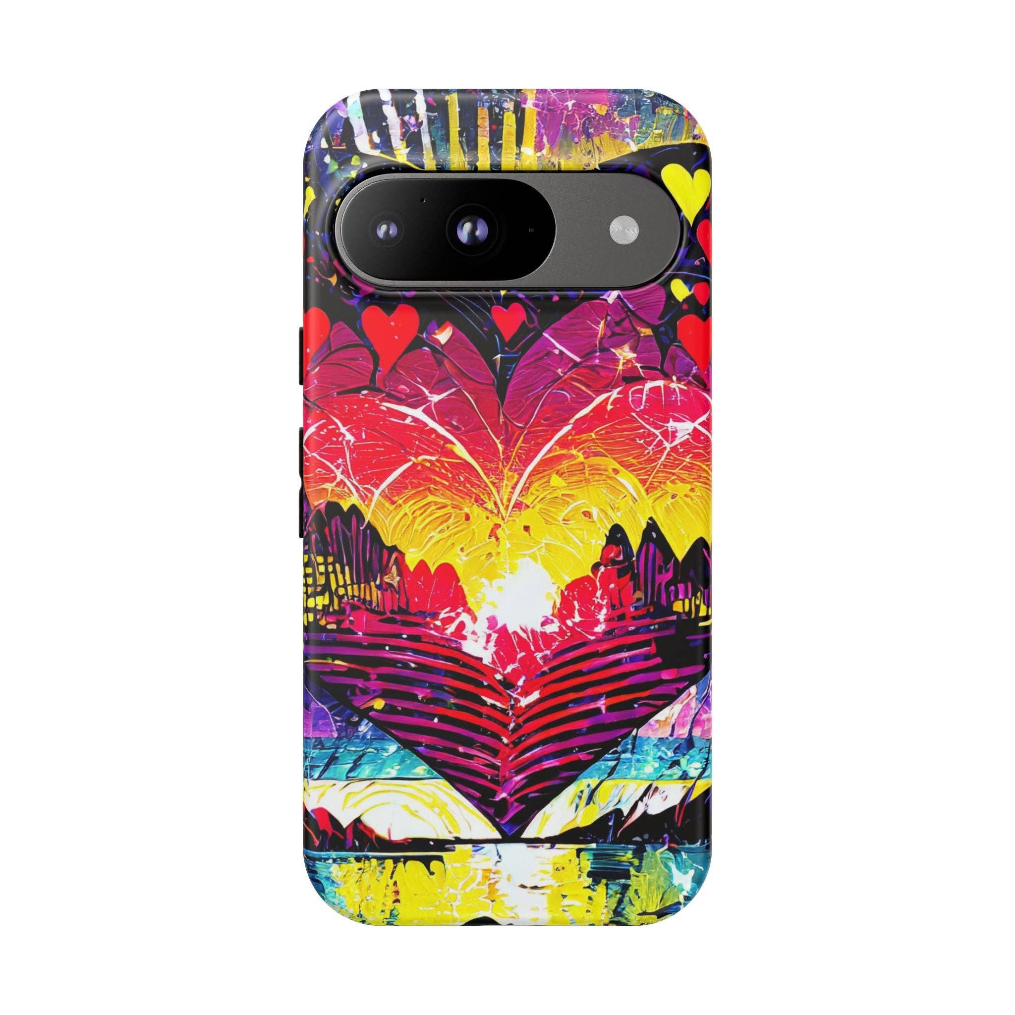 Studio 653 Clothing Co - Wholesale Phone Case - Women's - Vibrant Heart Sunset Tough Phone Case3