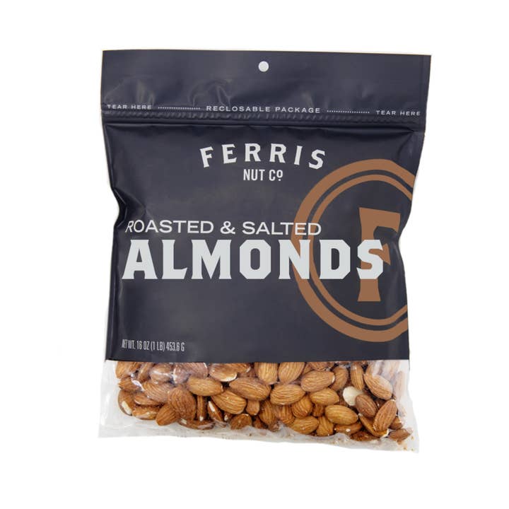 Almonds, Whole (Roasted Salted) 16 oz. for wholesale by Ferris Coffee & Nut Co.