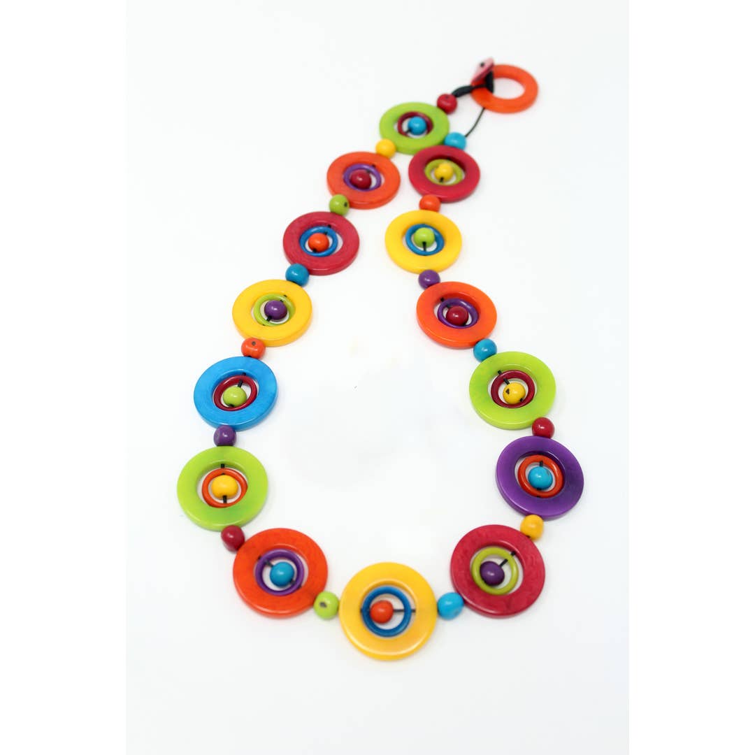 Muichic Natural Jewelry - Wholesale Beaded/Pearl Necklace - Circles Tagua Necklace Handmade Fairtrade