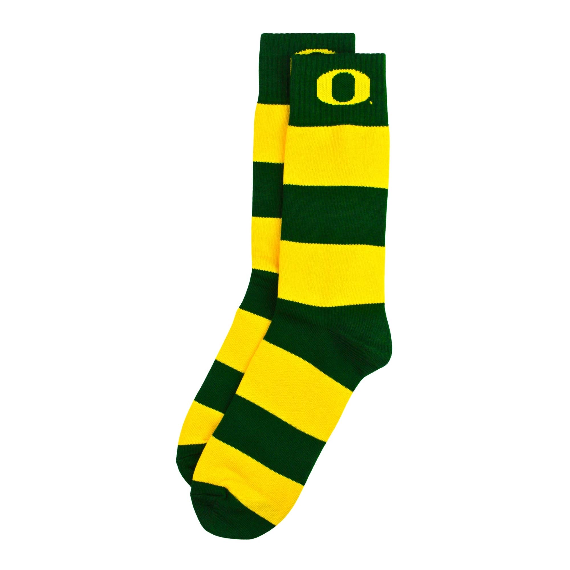 Donegal Bay - Wholesale Socks - Unisex - Oregon Ducks Green & Yellow Stripe Dress Socks0