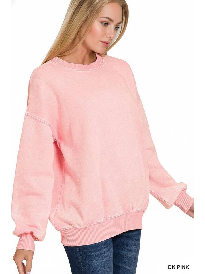 42POPS - Vente Sweat-shirt – femme - Sweat-shirt en molleton Snow Wash10