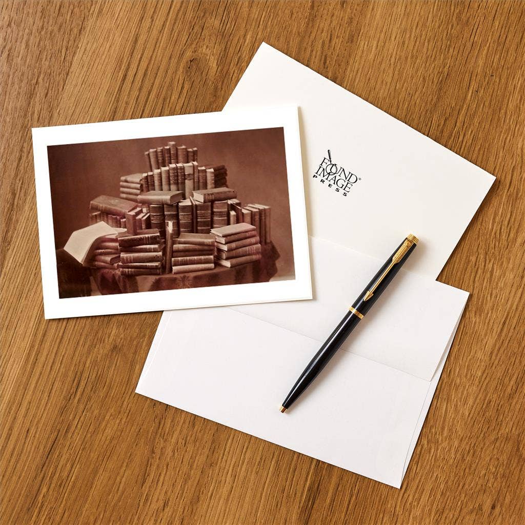 Found Image Press - Wholesale Stationery/Notecard Set - Greeting Card LT-305 Stacks of Books1