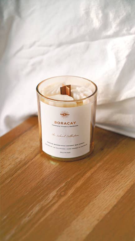 Santo and Hiraya - Wholesale Jar/Filled Candle - BORACAY Premium Wooden Wick Coconut Wax Candle1