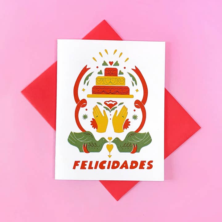Felicidades - Risograph Spanische Karte für den Großhandel von Pier Six Press