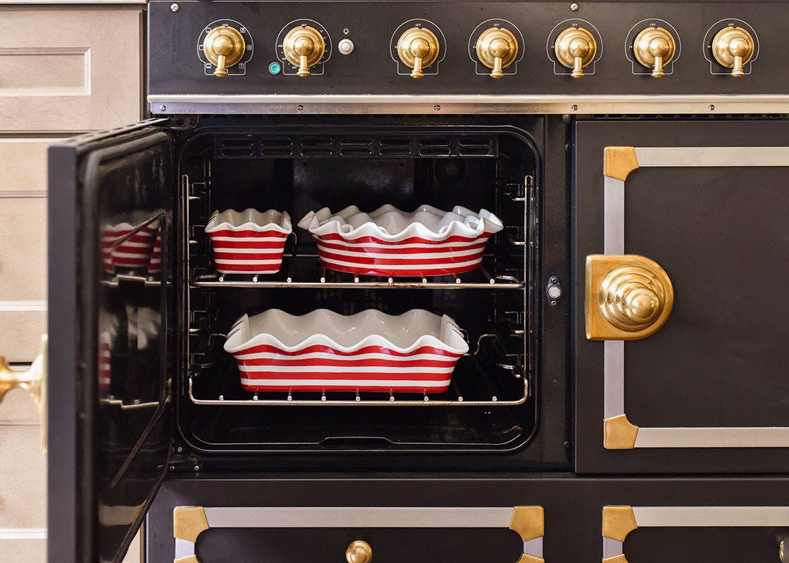 Coton Colors - Wholesale Baking Dish - Red Stripe 13 Ruffle Casserole2