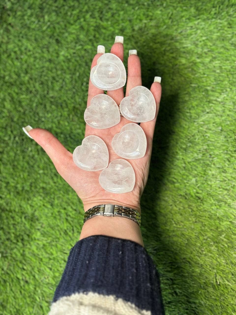 CaNatureLover - Venta al por mayor Piedras/cristales espirituales - Piedra de la Preocupación en Forma de Corazón de Cuarzo Transparente | Piedra de la Preocupación de 1.52