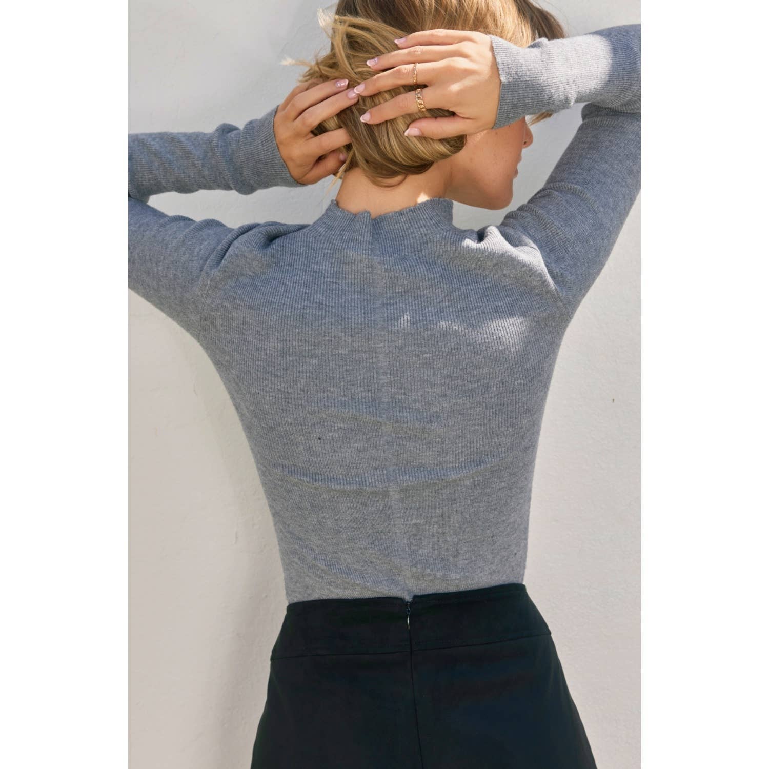 Dress Forum – wholesale Knitted jumper – Women′s – Enough Said Mock Neck Long Sleeve Sweater (1)13