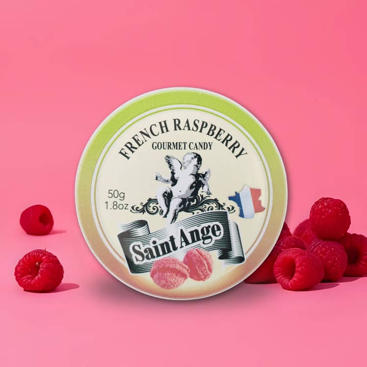 Bonbon USA France - Wholesale Hard Candy - Saint Ange Raspberry - French Gourmet Natural Candy Tin5