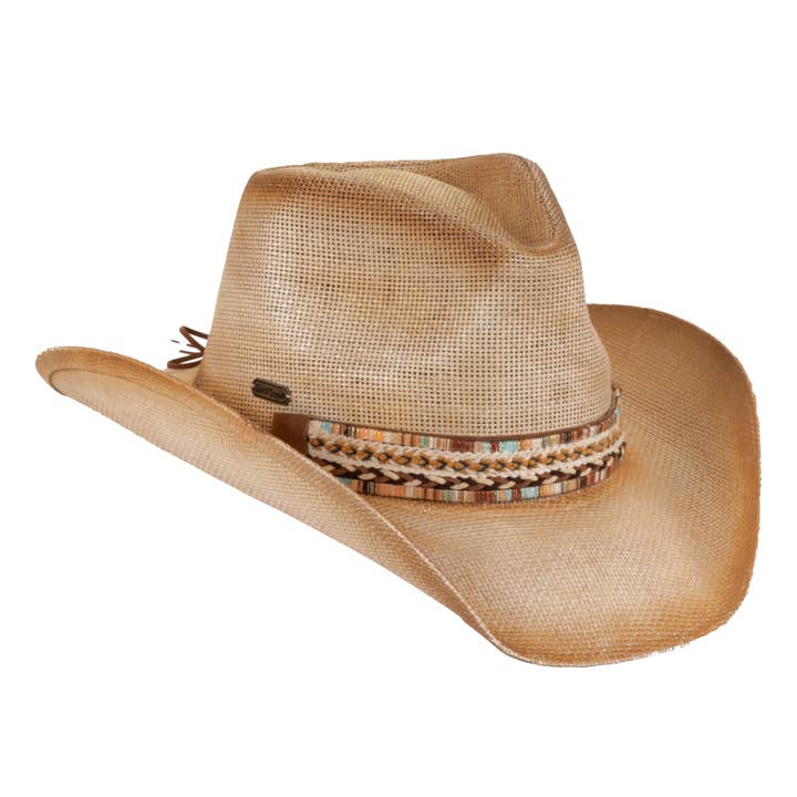 Tan, Paper Straw Western, Brim 3.25" | HH3530 for wholesale by Headwear & Handbag Collections by Sun 'N' Sand
