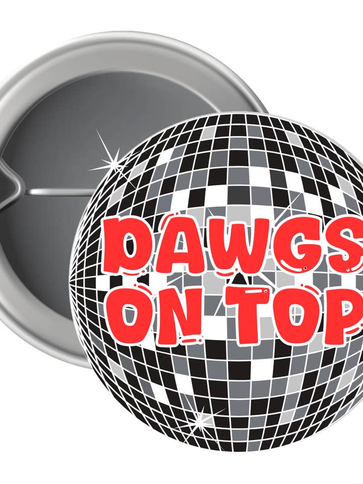 Disco Dawgs on Top Button for wholesale by Grace Ann Designs