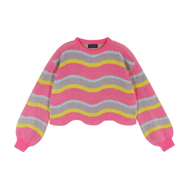 Girls Tween Wavy Chenille Hem Sweater for wholesale on Faire