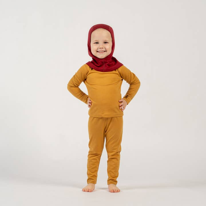 menique - Vendita all'ingrosso Cappello - Bambini - Passamontagna termico in lana merino per bambini Royal Cherry1