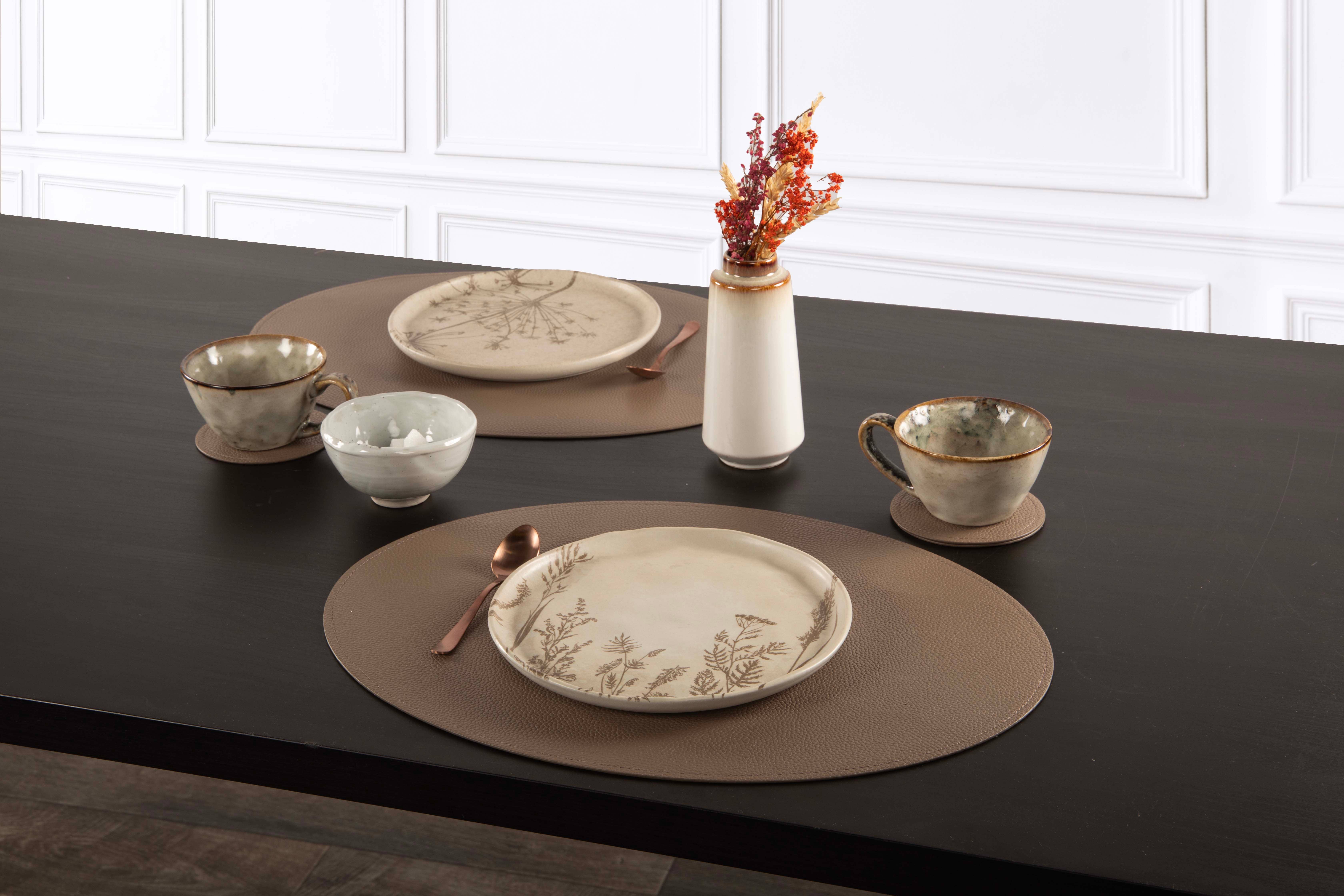 Tiseco - Vendita all'ingrosso Tovagliette - Tovaglietta ovale TRUDO in pelle vegana – 33x45 cm8