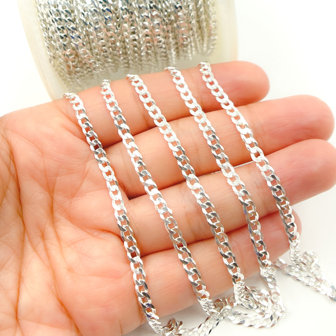 Jewels & Chains - Wholesale Link & Chain Necklace - Y71SS. Sterling Silver Flat Curb Chain0