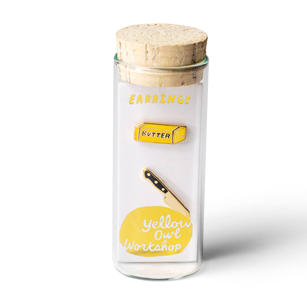 Yellow Owl Workshop – wholesale Solitärörhängen – Butter Knife Örhängen - Guld Foodie Statement Studs2