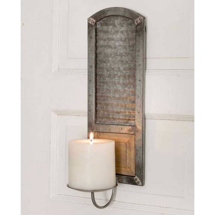 CTW Home Collection - Wholesale Sconce - Metal Washboard Pillar Candle Sconce