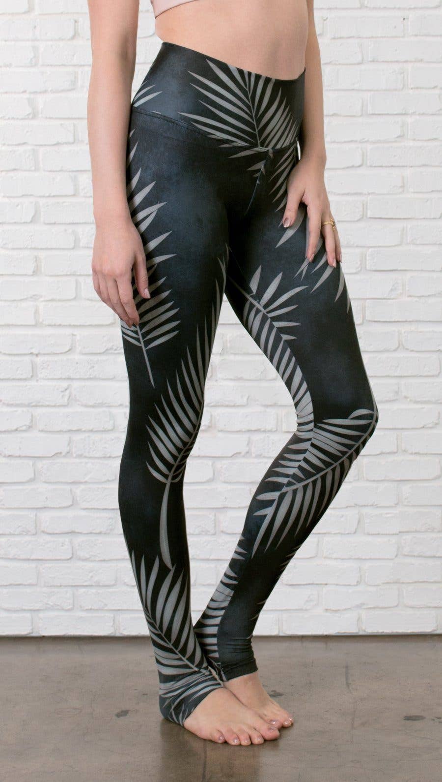 Eagle Rock Werkshop® - Wholesale Athletic/Lounge Leggings - Women's - Black Palms - Buttery Soft Athleisure Leggings3