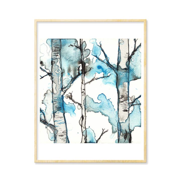 Black & Blue Forest 1 - Kunstdruk voor wholesale door Tamara Garvey Illustration