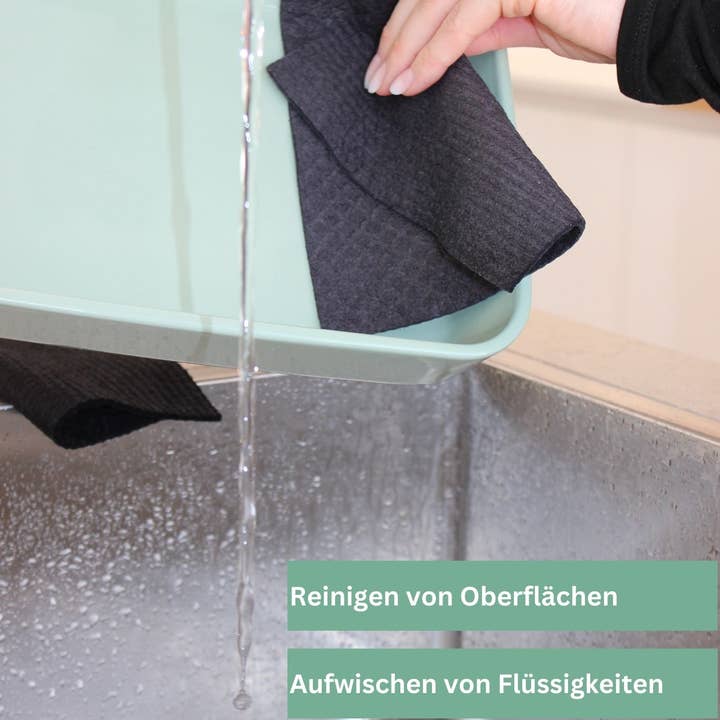 PROTEA - Wholesale Dishcloth - 2x compostable eco-sponge cloth, anthracite | PROTEA3