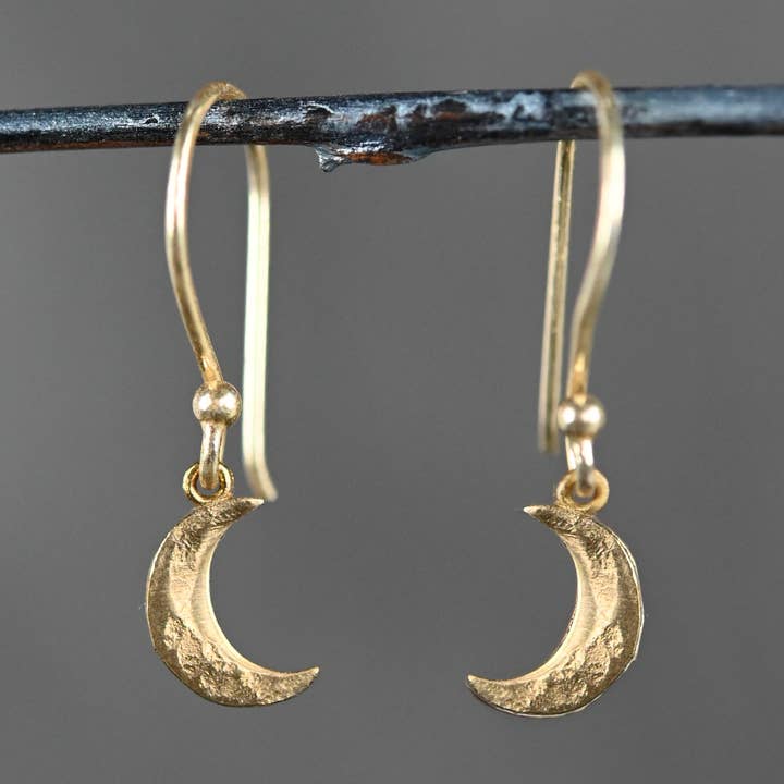 Petite Brass Hammered Moons for wholesale by KBD Studio