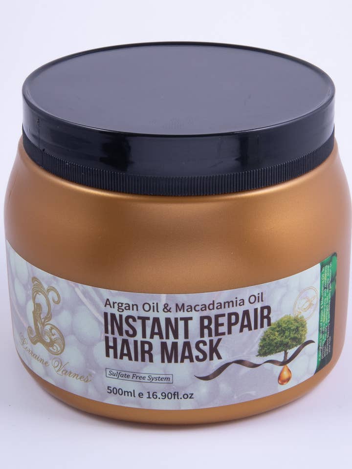 Masque capillaire réparateur instantané à l'huile d'argan et huile de macadamia pour la vente par Lorraine Varnes