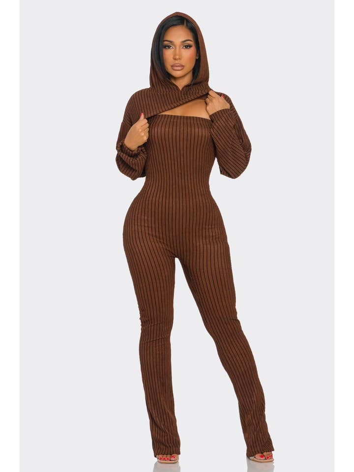 Beskåret hættetrøje og jumpsuit-sæt for engroshandel hos ITSSY