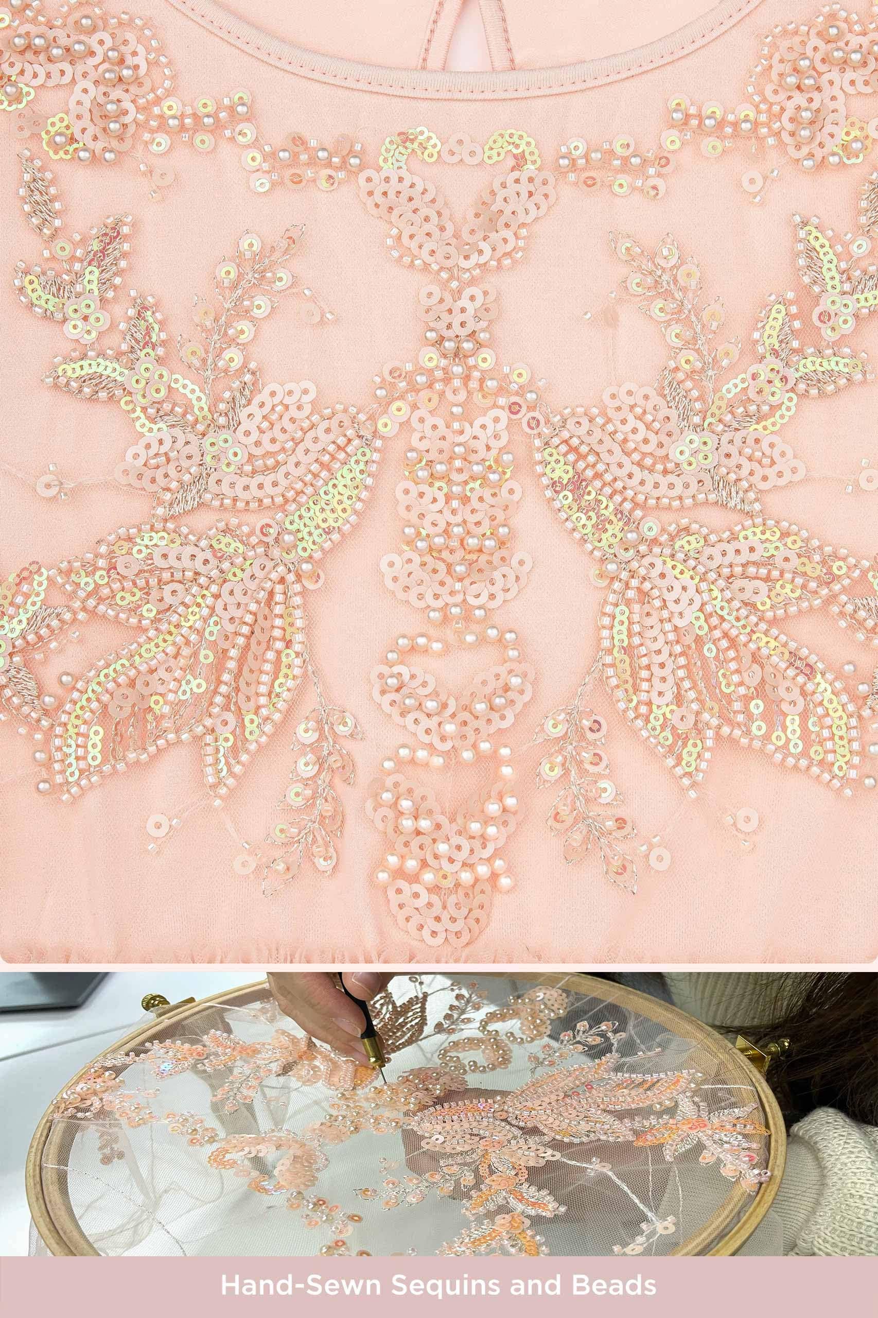 Soft Peach Whimsical Layered Tulle Toddler Dress for wholesale on Faire3