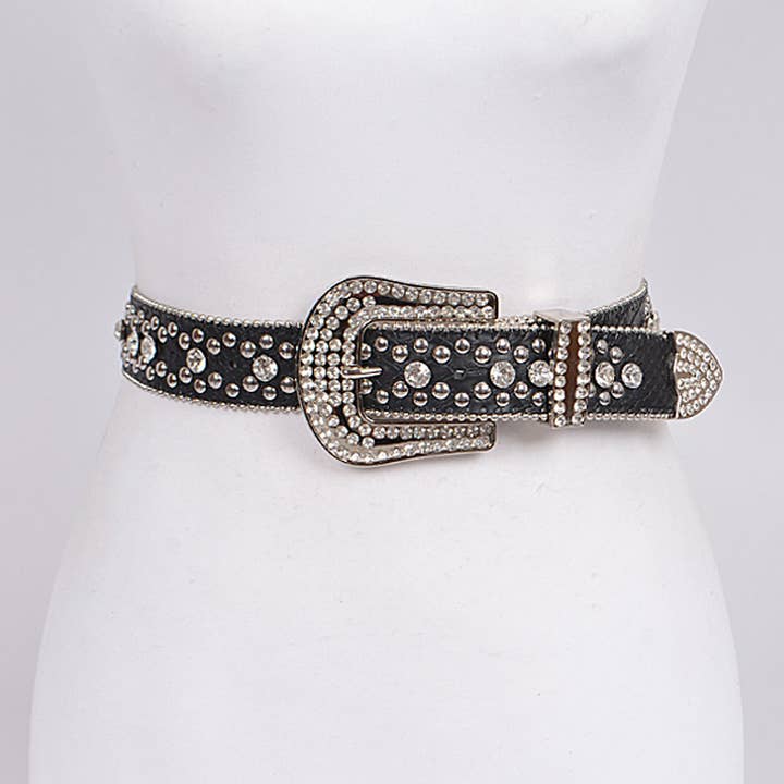 3AM BY H&D ACCESSORIES - Wholesale Belt - Women's - Studded Rhinestone Belt