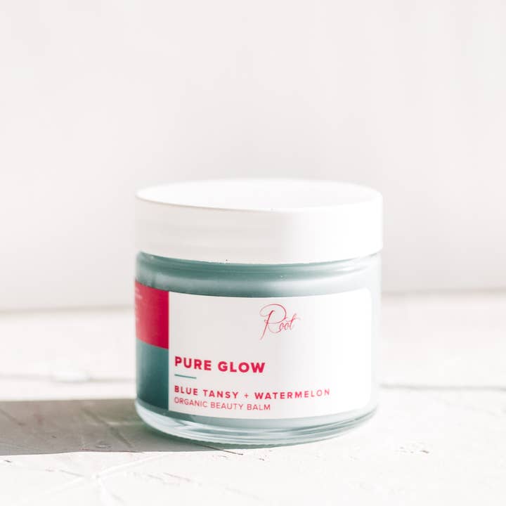 Pure Glow Blue Tansy + Watermelon Organic Beauty Balm for wholesale by Root
