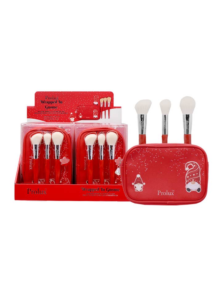 Prolux K-301 Wrapped In Gnome Makeup Brush & Bag Set - 6 for wholesale by PINEAPPLE Beauty