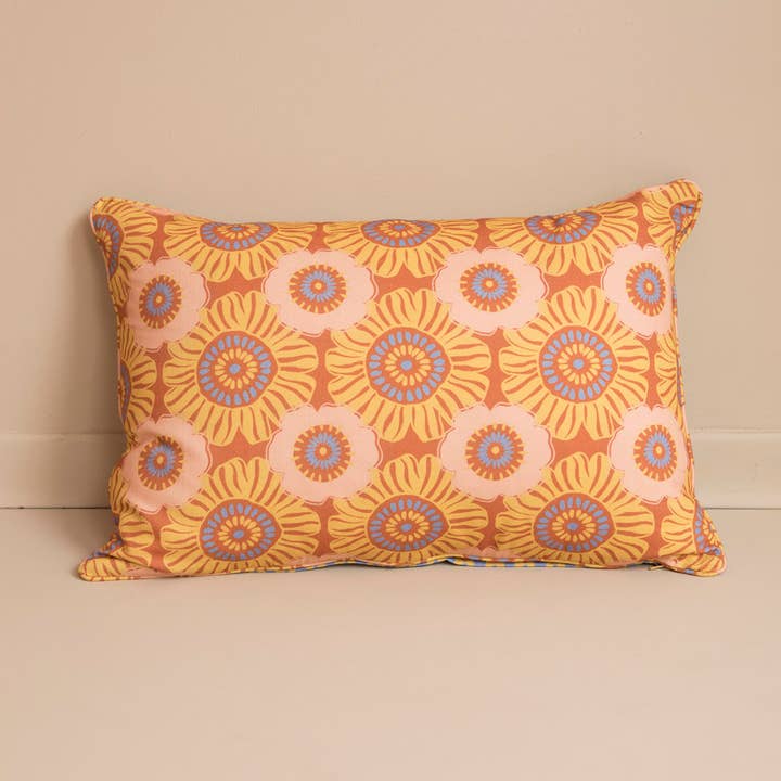 Brown Pop Floral Cushion 40x60 for wholesale by Mahe Homeware