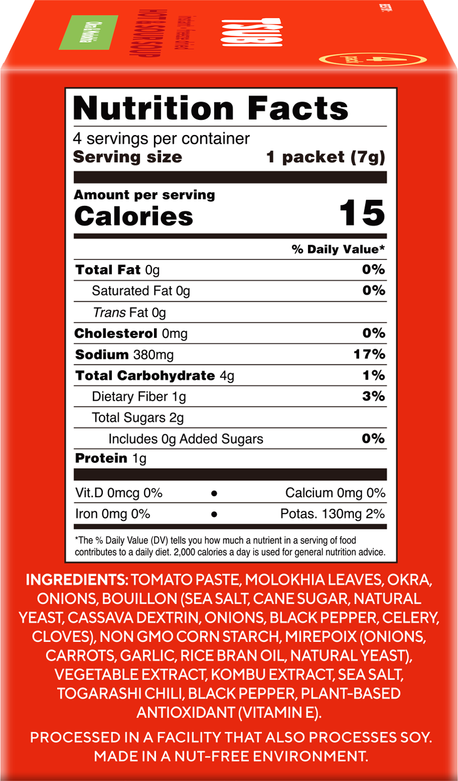TSUBI Soup - Wholesale Soup - *New Case of 6 - Hot & Sour Tomato Soup with Okra 4 Pack 3
