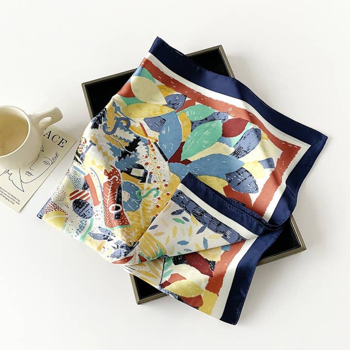 Letter Print Satin Square Scarf for Women_CWASC0810 for wholesale by ACCITY