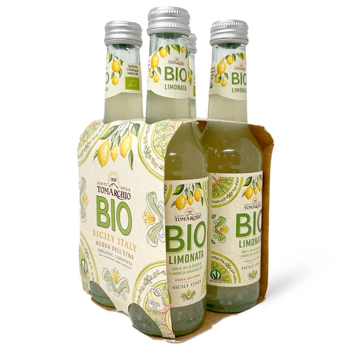 Tomarchio Organic Sicilian Lemon Soda, 4 x 9.3 Fl Oz (275ml) – Italian Sparkling Fruit Juice Drink for wholesale by Food To Live